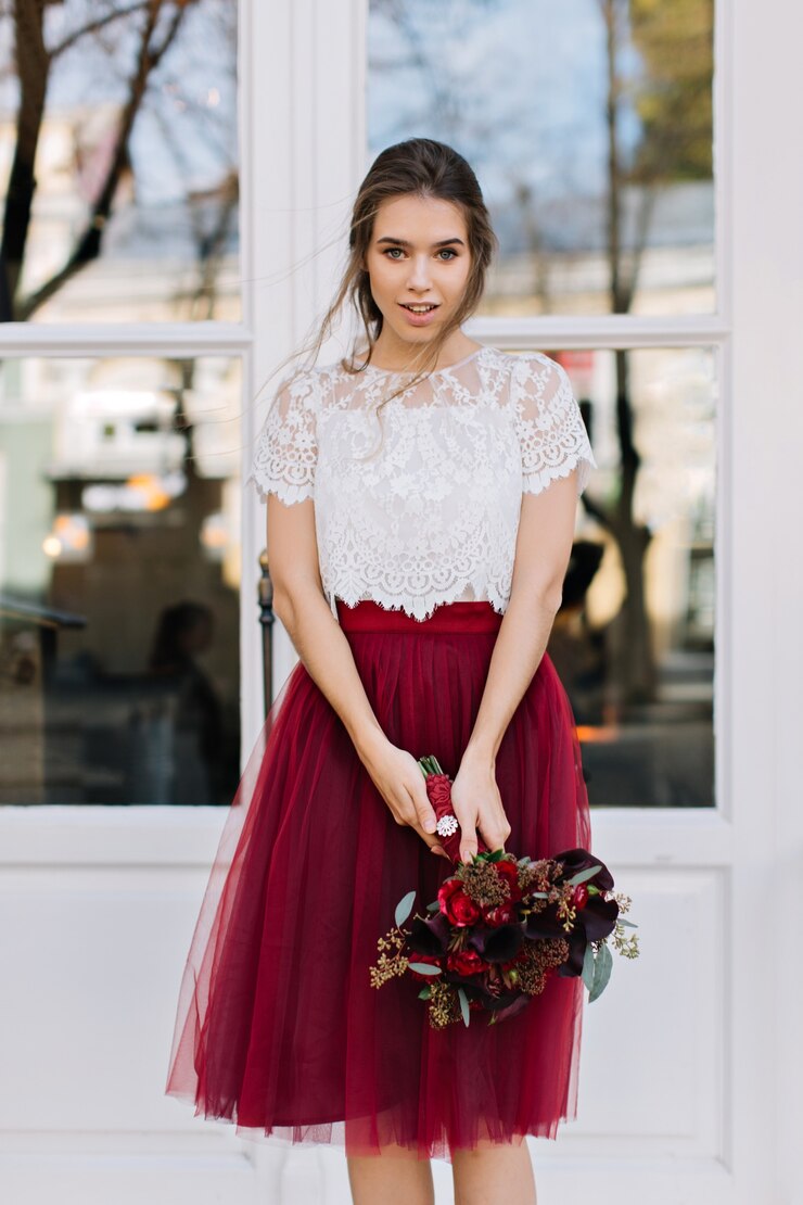 Feminine Lace Dress on Valentine Day3