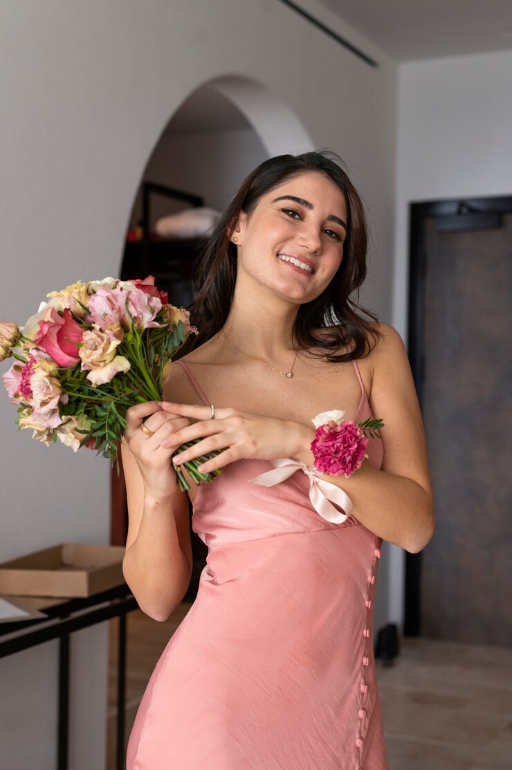 woman with bouquet