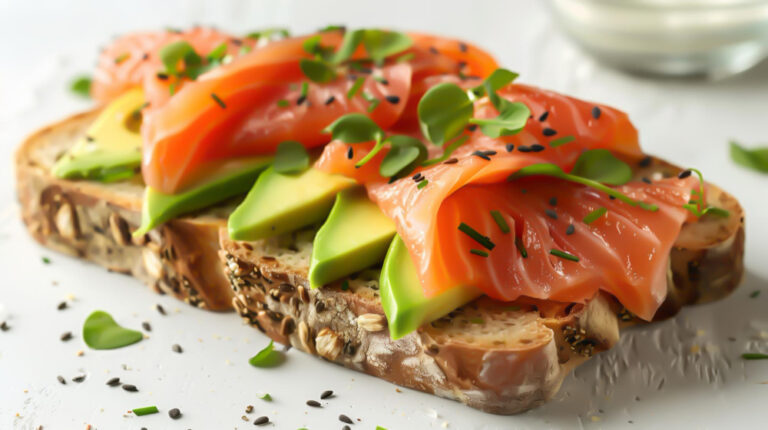 Salmon & Avocado on Whole-Grain Toast