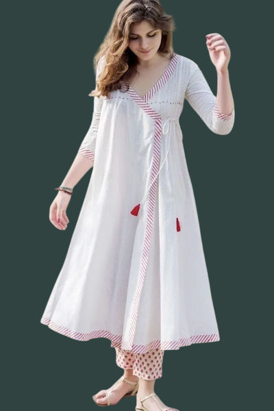 Angrakha stylish Kurtis for Hourglass Body shape