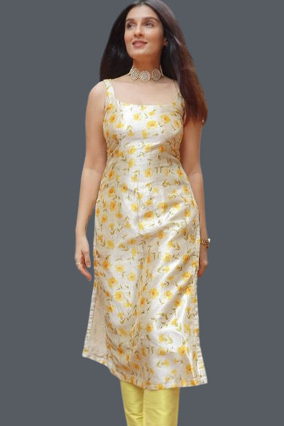 Straight-Cut stylish Kurtis for rectangle body shape