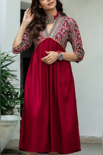 ALine stylish Kurtis – for Apple-Shaped Body