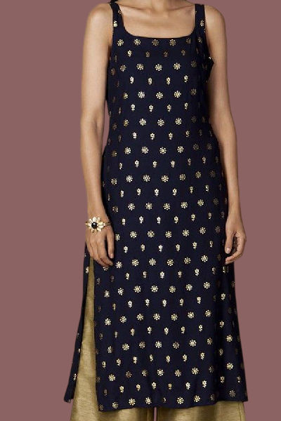 2-Straight-Cut Kurtis for rectangle body shape