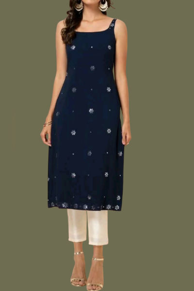 4-Straight-Cut Kurtis for rectangle body shape