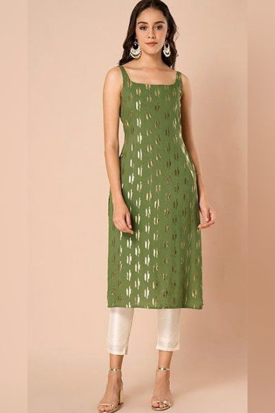 5-Straight-Cut Kurtis for rectangle body shape