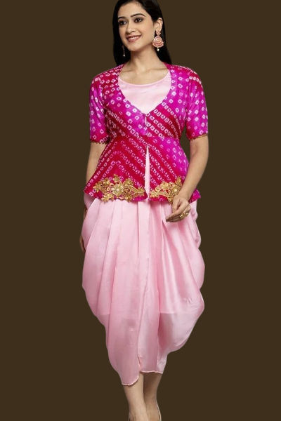Indo-Western Fusion Set with Dhoti Pants