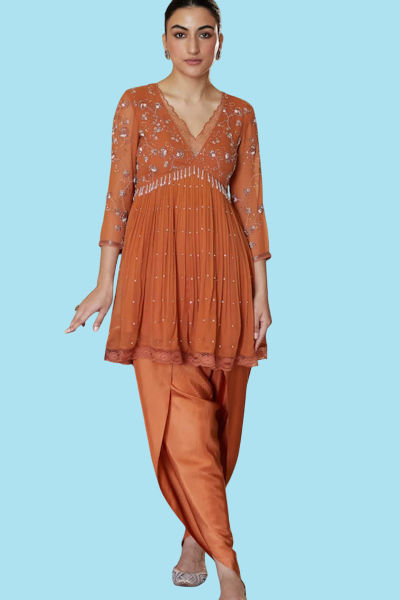 Indo-Western Set with Dhoti Pants