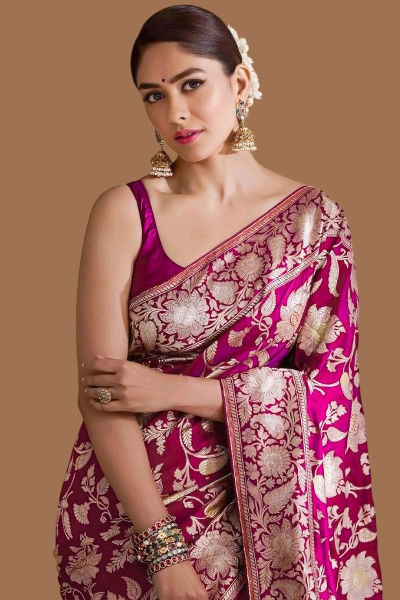 Mrinal thankur in Silk Saree
