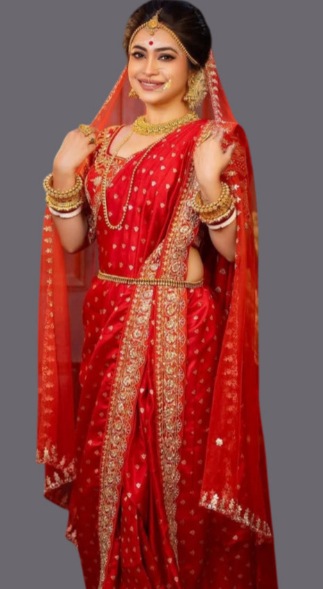 Bengali Inspired Chunri Drape