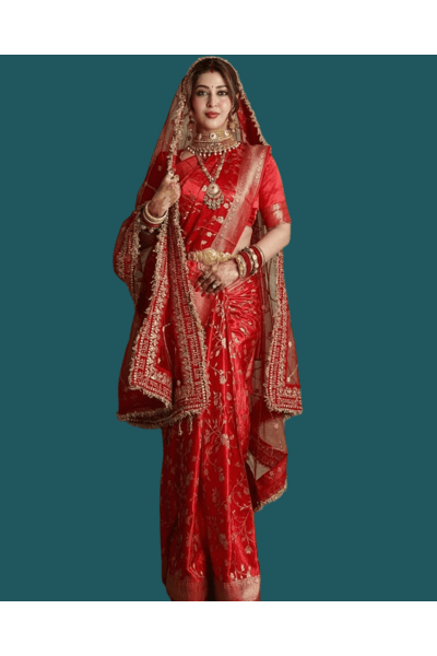 Classic Nivi Drape saree with Chunri