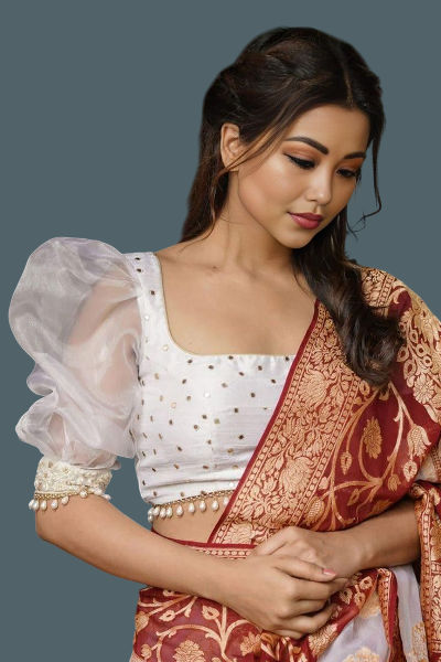 Blouse with Dramatic Puff Sleeves (4)